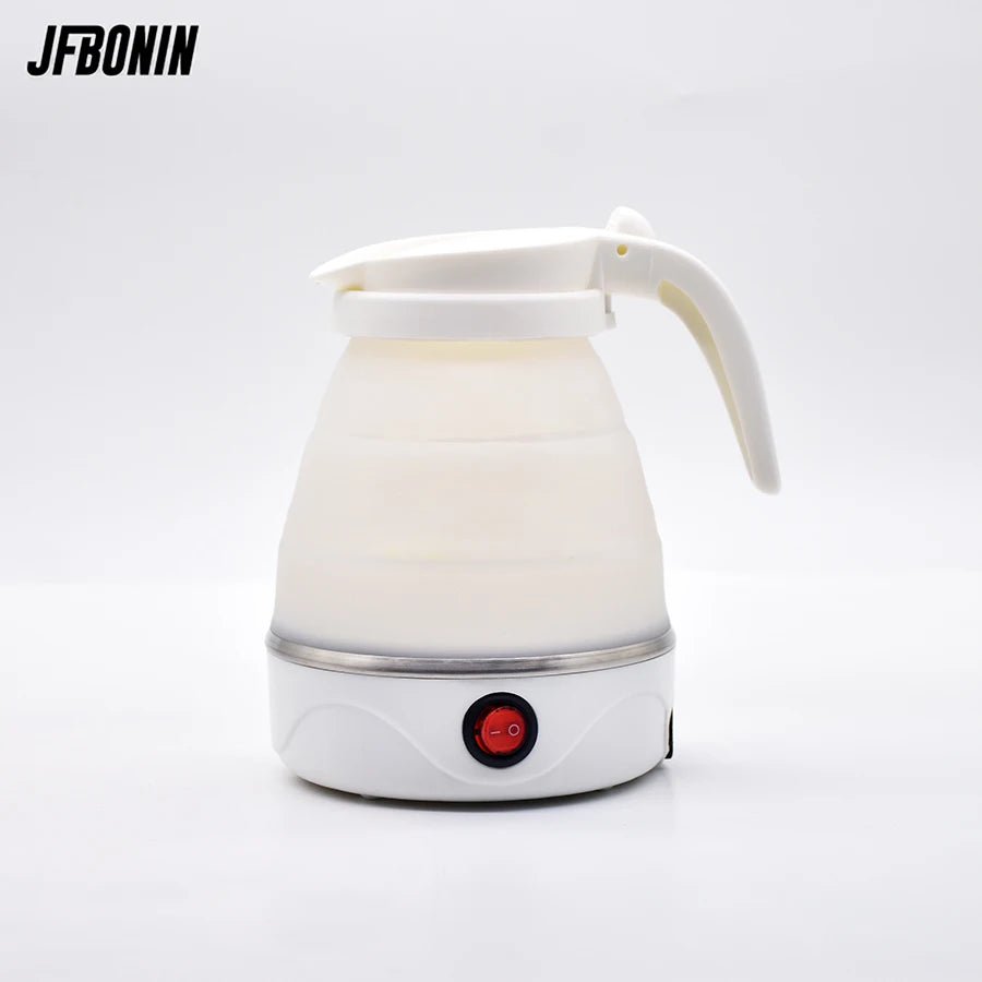 220V 0.6L Mini Folding Kettle Portable Water Heater 600W Silicone Compression Electric Kettle Home Kettle Easy To Travel