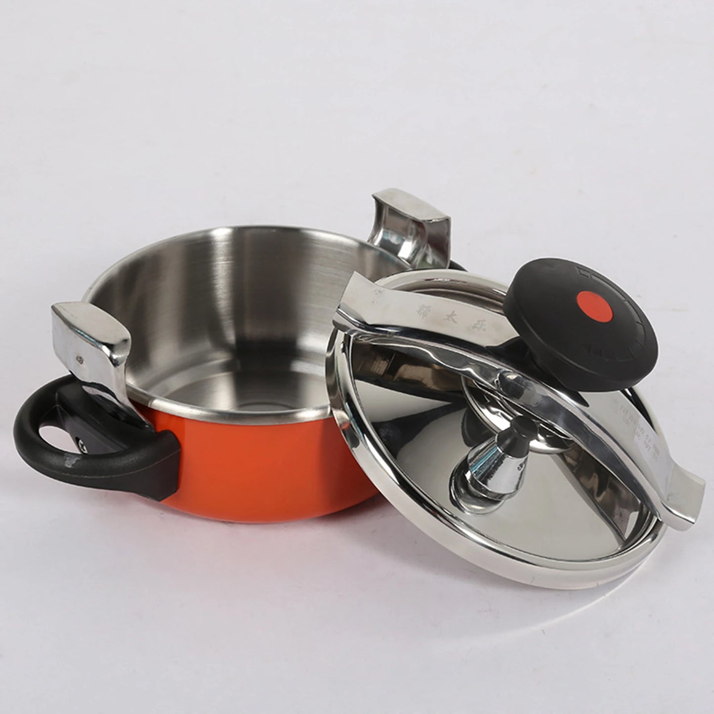 2L Stainless Steel Household Cross Beam Pressure Cooker Soup Dual Purpose Gas Induction Cooking Universal Mini Pressure Cooker