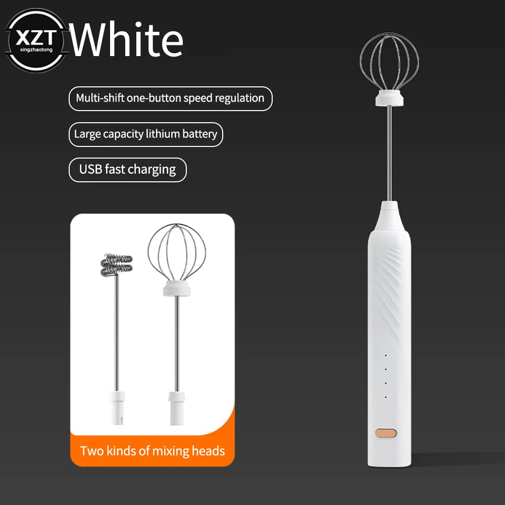 Electric Mixer Handheld Electric Milk Frother USB Rechargeable Egg Blender Kitchen Tools Baking Tools