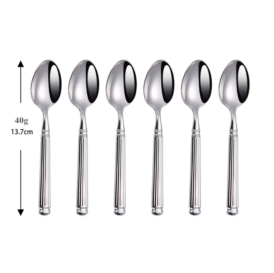 Europe Silver Luxury Fashion Cutlery Set 18/10 Stainless Steel Creativity Gift Roman Column Flatware 304 Drop Shipping