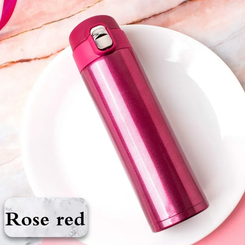 500ML Stainless Steel Bouncing Cover Vacuum Flask Thermos Cup Coffee Tea Milk Thermo Bottle Coffee Mug Water Bottle