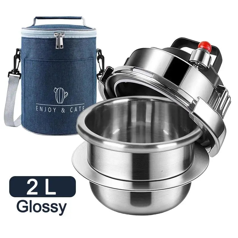 Universal Mini Stainless Steel Pressure Cooker Gas Induction Cooker Multifunctional Household Stew Pan Soup Pot Rice1.2L, 1.6L