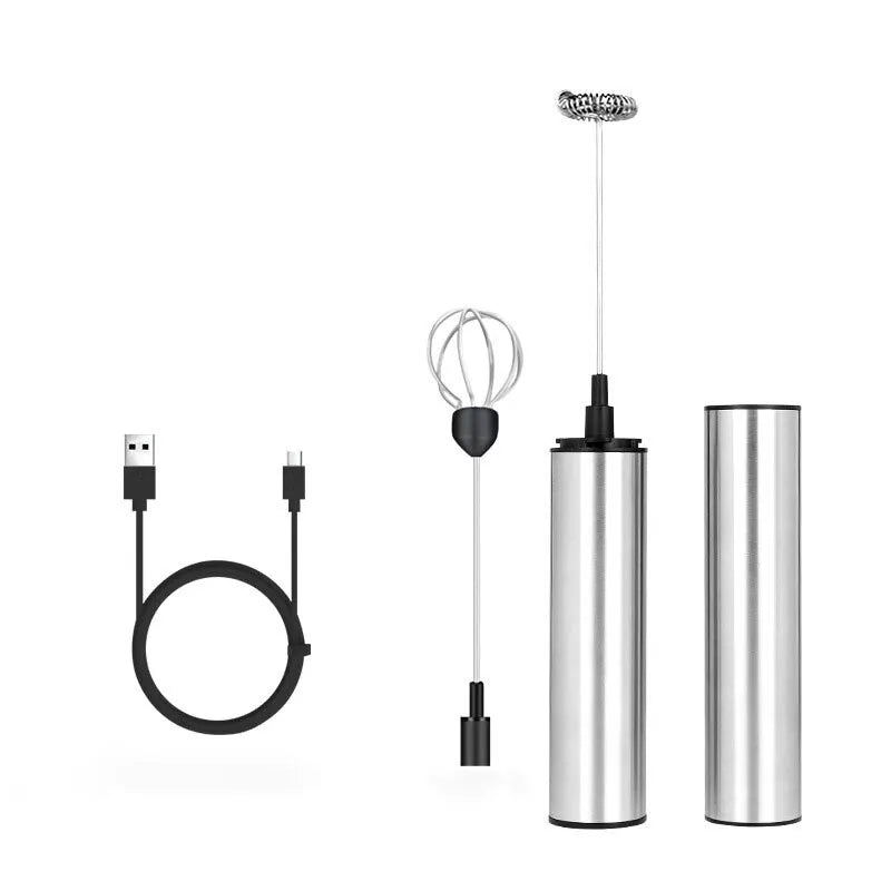 Portable Electric Milk Frother Mini USB Rechargeable Foam Maker Handheld Foamer High Speed Drink Mixer Coffee Blender Egg Beater