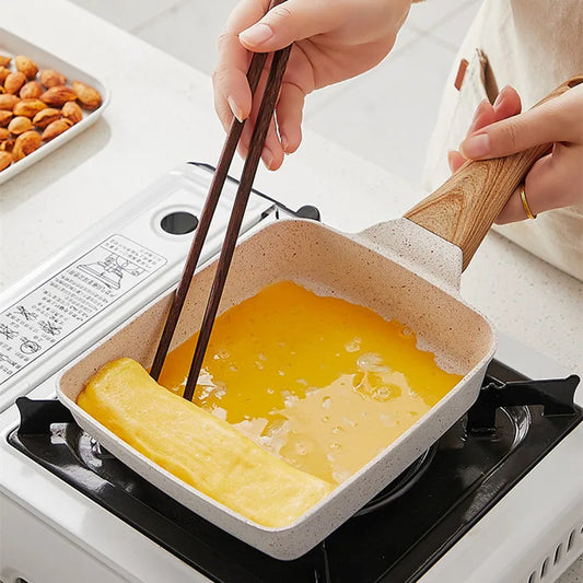 Kitchen Thickened Omelet Pan Non Stick Pan Square Frying Pan Egg Roll Steak Small Frying Pan Breakfast Pan Maker Cookware