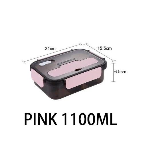 Transparent Lunch Box For Kids Food Storage Container With Lids Leak-Proof Microwave Food Warmer snacks bento box japanese style