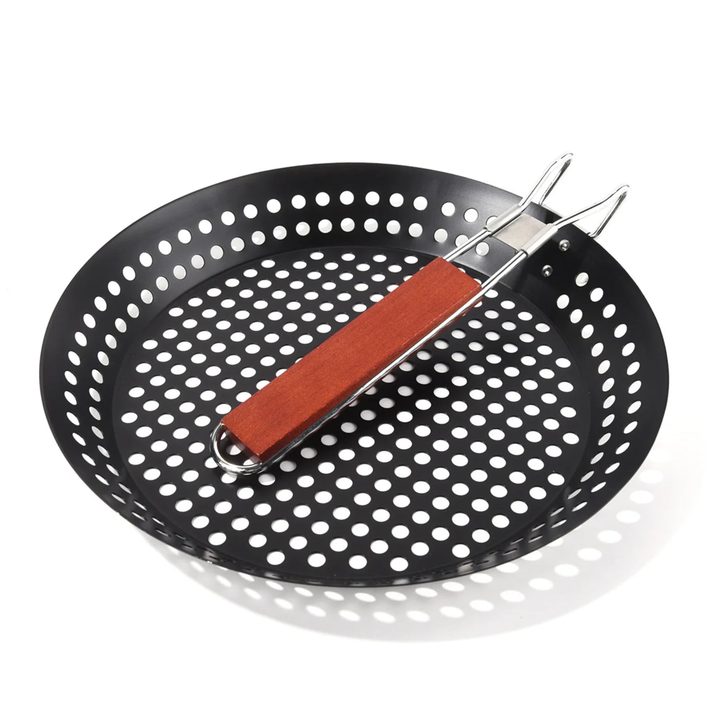 Grilling Skillet Grilling Pan Perforated Nonstick Coating Frying Pan Cooking Pan for Camping Restaurant Kitchen Travel Home