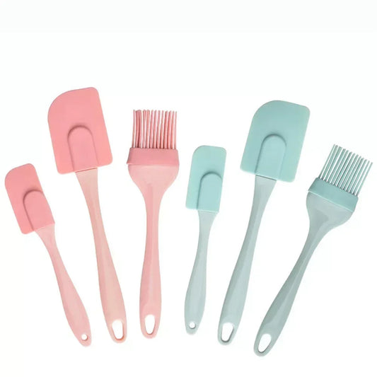 3PCS/Set Cream Scraper DIY Bread Cake Butter Spatula Mixer Oil Brush Kitchen Baking Tool Silicone Spatula Non-stick Kitchen