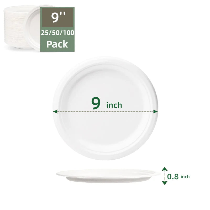 Compostable Plates Heavy-Duty