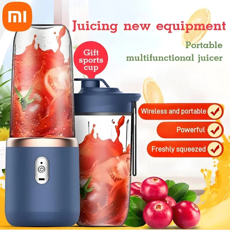 Xiaomi Multifunctional Double Cup Electric Fruit Juicer Portable Juicer Fruit Blender Milkshake Juice Maker USB Smoothie Blender