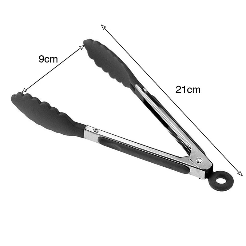 Food Tong Stainless Steel Kitchen Tongs Silicone Nylon Non-Slip Cooking Clip Clamp BBQ Salad Tools Grill Kitchen Accessories