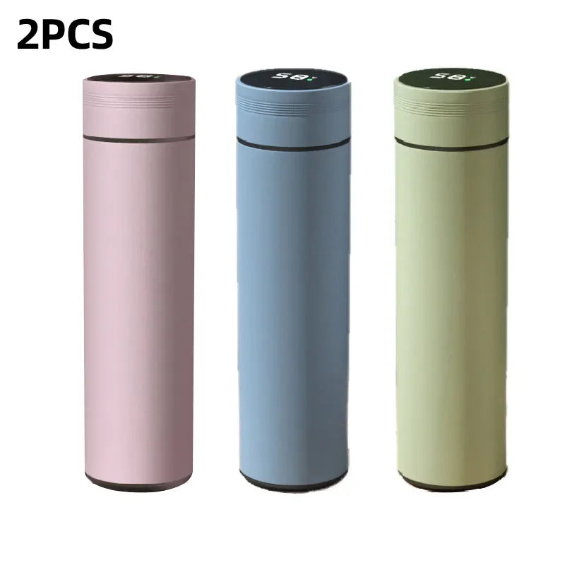 500ml Smart Water Bottle Stainless Steel Thermos Temperature Display Leakproof Vacuum Flasks Coffee Cup Milk Mug Christmas Gift