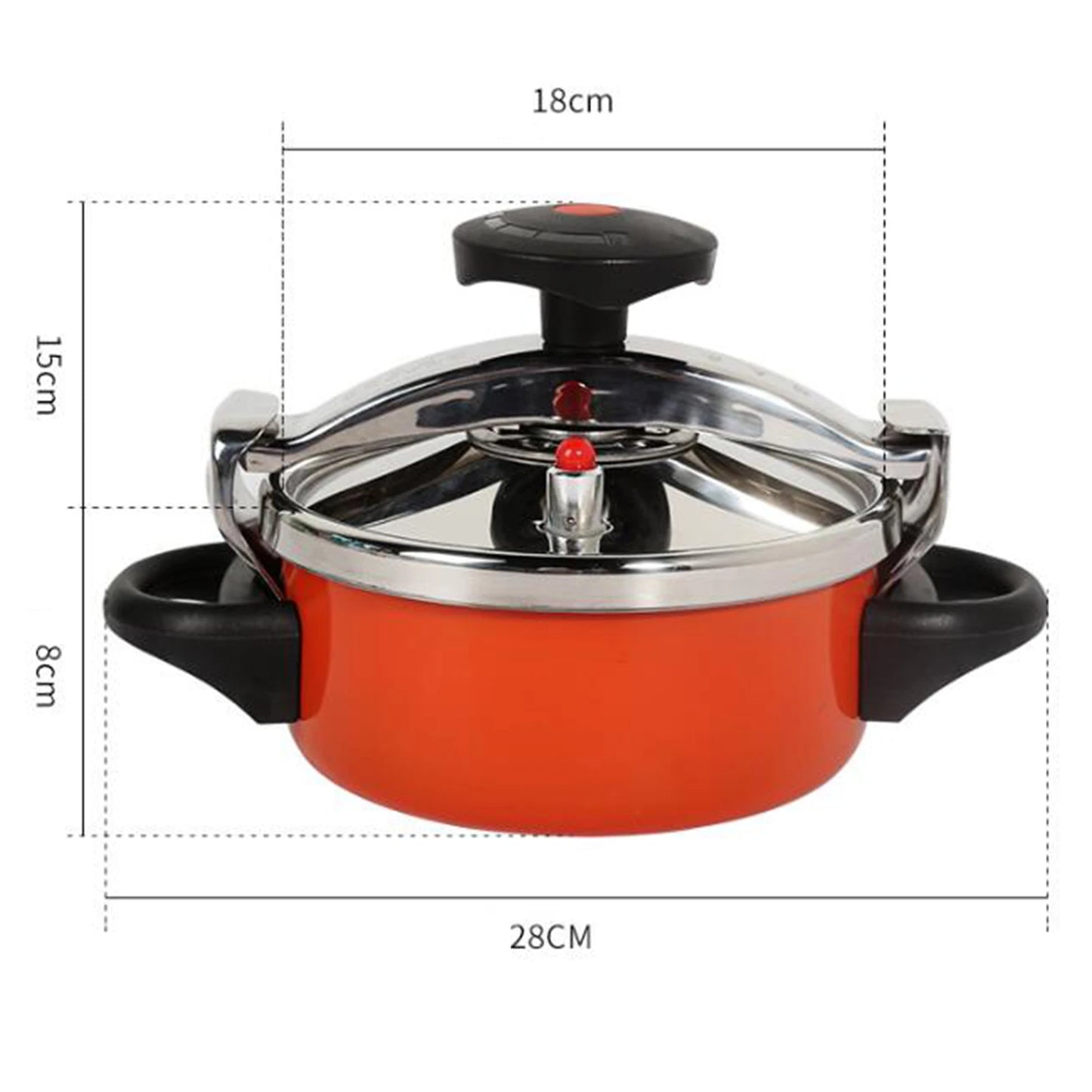 2L Stainless Steel Household Cross Beam Pressure Cooker Soup Dual Purpose Gas Induction Cooking Universal Mini Pressure Cooker