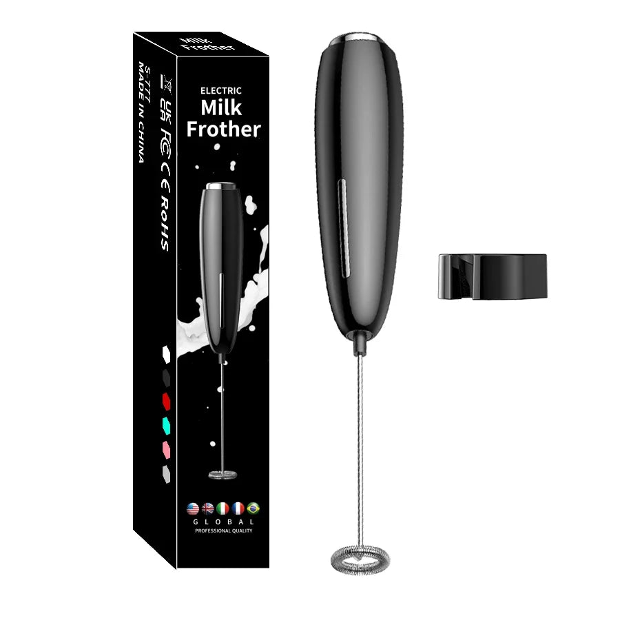 Handheld Milk Frother Kitchen Powerful Electric Foam Maker With Stand Battery Powered Foamer Blender Drink Mixer For Coffee