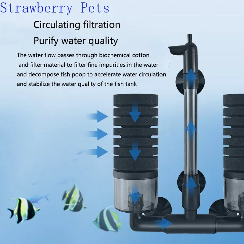 New Aquarium Filter for Aquarium Fish Tank Air Pump Skimmer Biochemical Sponge Filter Aquarium Bio Filters Filtro Aquario