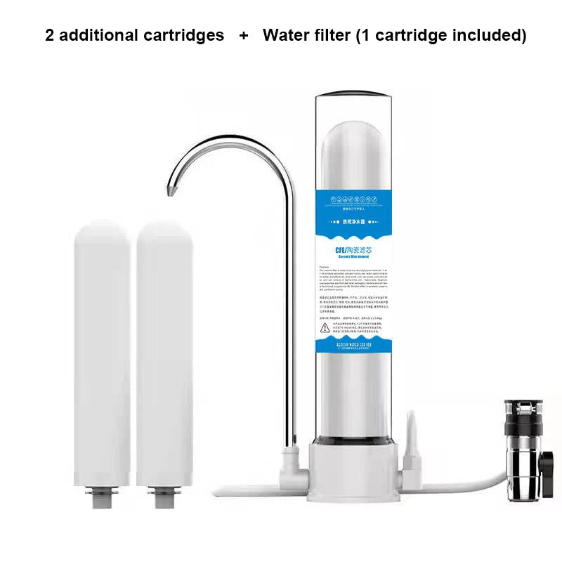 Water purifier household direct drinking tap filter tap water transparent water filter ceramic cartridge