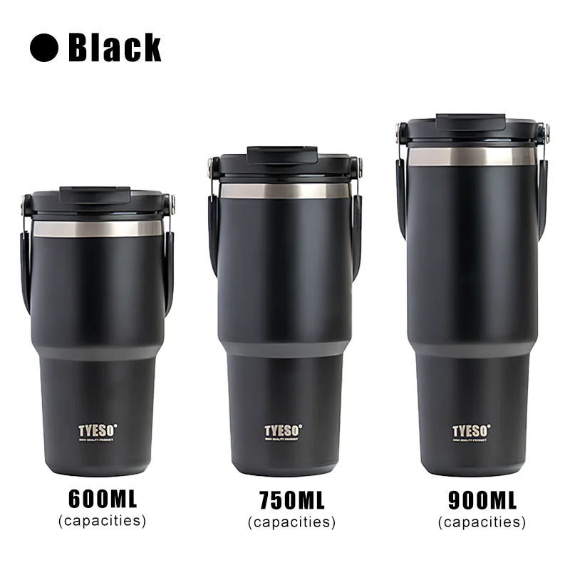 Tyeso Stainless Steel Thermos Bottle Coffee Cup Portable Insulation Cold And Hot Travel Fitness Mug Leakproof Vacuum Flask