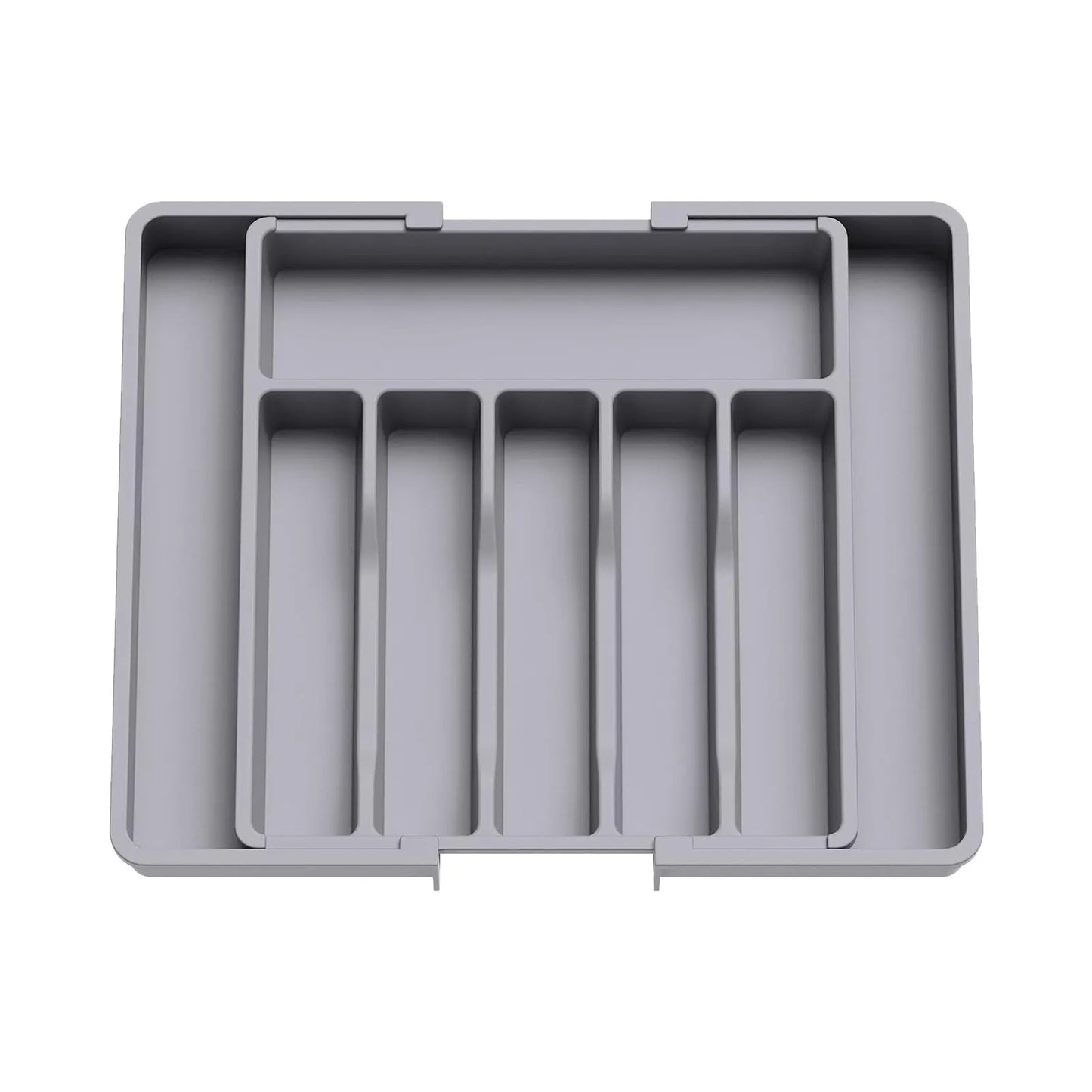 Silverware Drawer Organizer, Expandable Utensil Tray for Kitchen, Adjustable Flatware and Cutlery Holder for Spoons Forks Knives