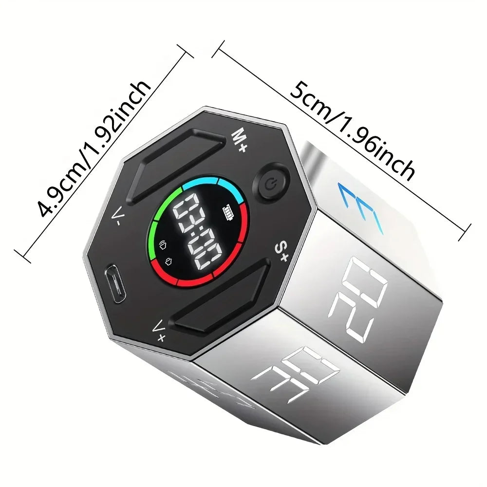 New Modern LCD Digital Timer Visual Kitchen Timer for Teachers, Flip Cube Timer for Cooking, Work, Studying, Workout