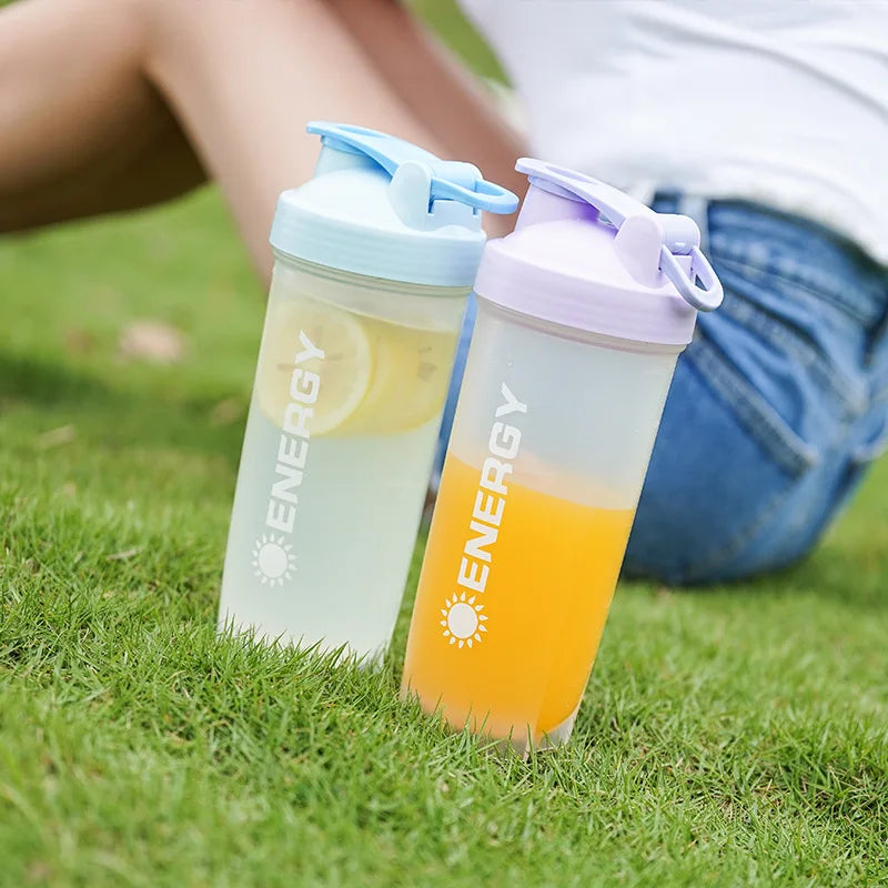 500/700MLSports Water Bottle Protein Shaker Outdoor Travel Portable JuiceCup Sports protein powder shaker cup