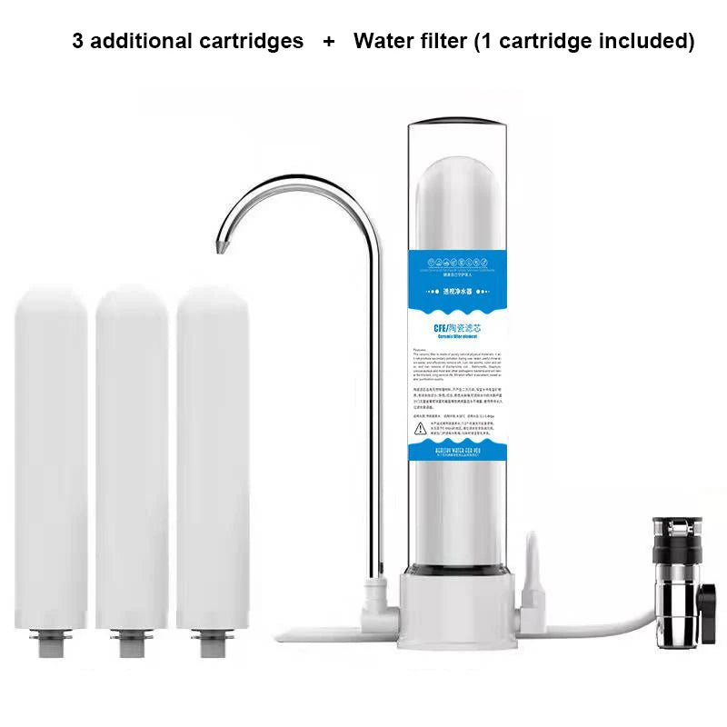 Water purifier household direct drinking tap filter tap water transparent water filter ceramic cartridge