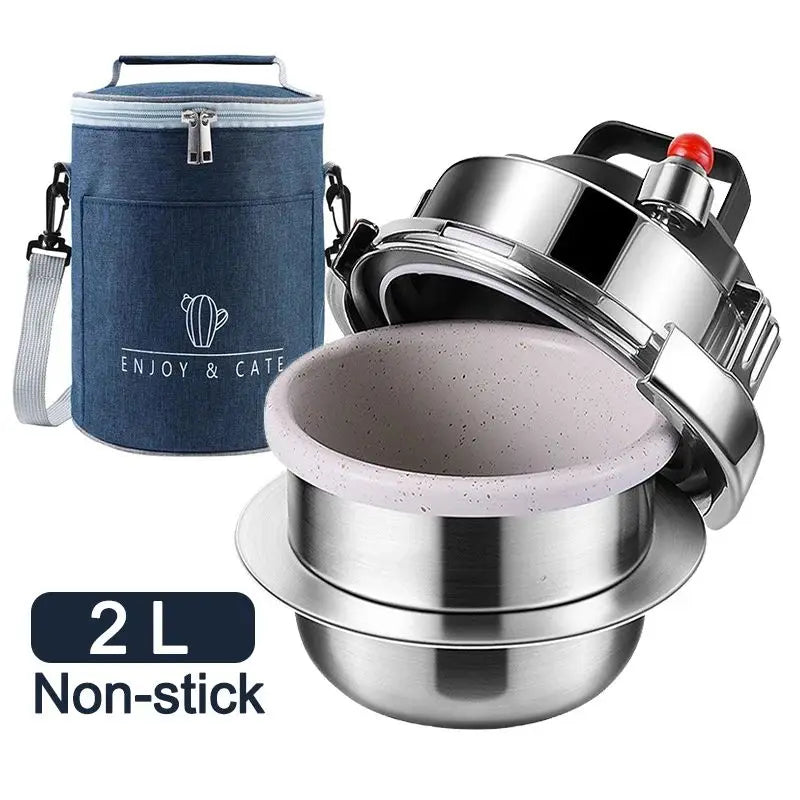 Universal Mini Stainless Steel Pressure Cooker Gas Induction Cooker Multifunctional Household Stew Pan Soup Pot Rice1.2L, 1.6L