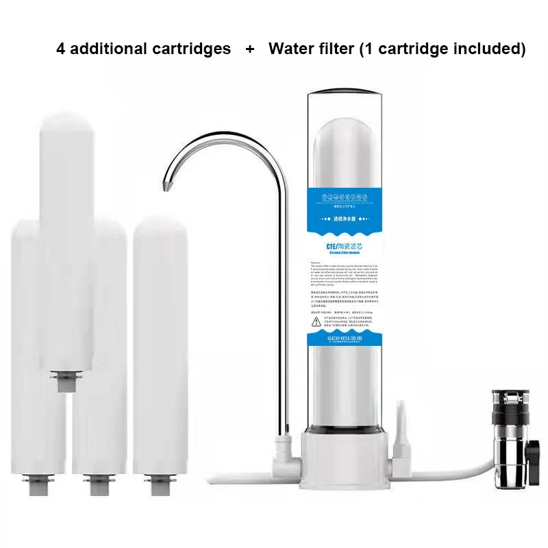 Water purifier household direct drinking tap filter tap water transparent water filter ceramic cartridge