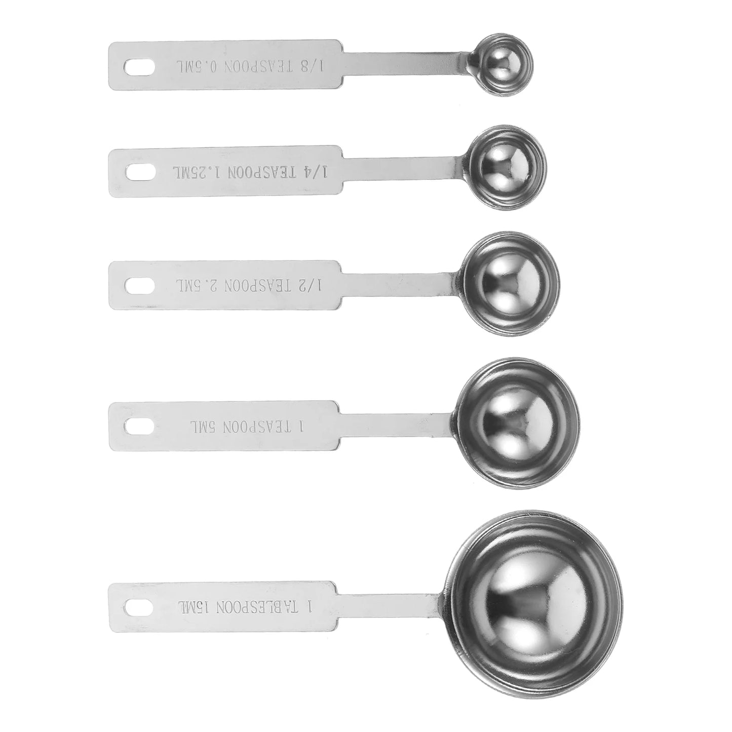 5 Pcs Graduated Measuring Spoon Teaspoons Cup 1/8 Scoop Coffee Table Tablespoon Metal Cups Stainless Steel Tablespoons Small