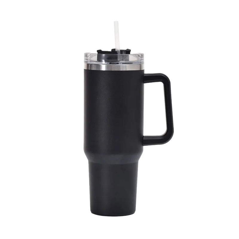 40oz 1200ML High Quality Insulated Tumbler with Handle Straw Double Wall Thermal Iced Travel Cup Coffee Cup Perfect Gift