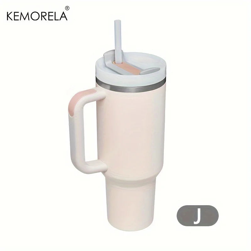 Personalized 887ML Tumbler with Handle Lid Straw 40oz Stainless Steel Water Bottle Vacuum Thermos Cup Travel Car Coffee Mug