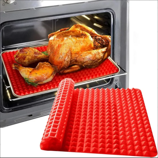 Silicone Baking Mat Cooking Pan 1/2 Pack Large 15.23“x10.74" Non-Stick Healthy Fat Reducing Sheet For Oven Grilling BBQ