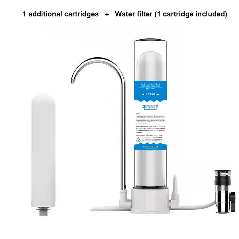 Water purifier household direct drinking tap filter tap water transparent water filter ceramic cartridge