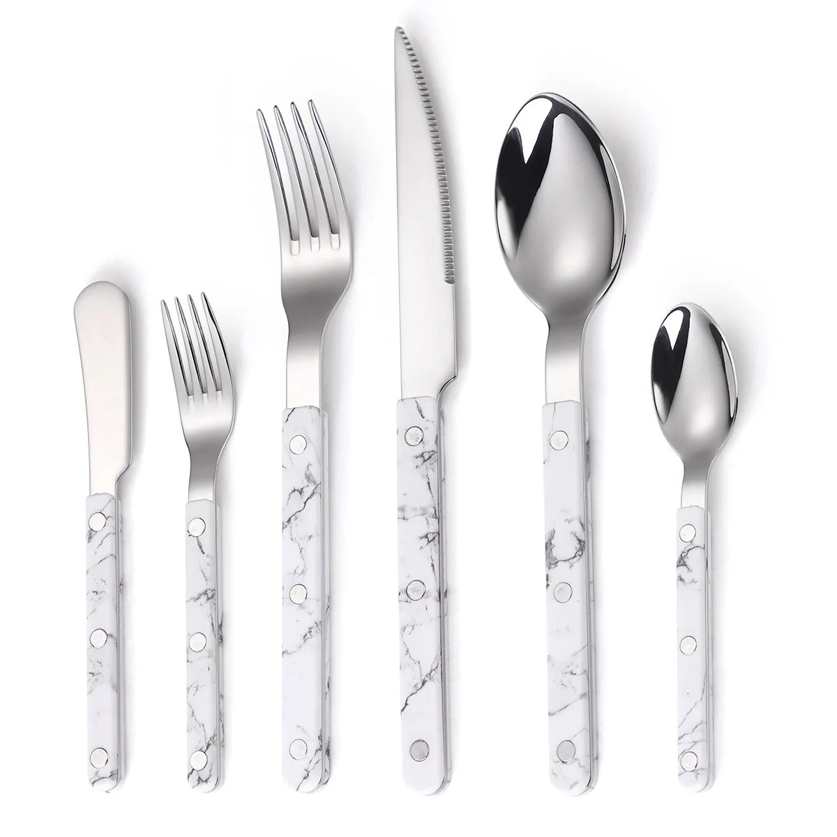 Fashion New Colorful Handle 304 Cutlery Set 18/10 Stainless Steel Creativity Gift Flatware Knife Fork Spoon Drop Ship