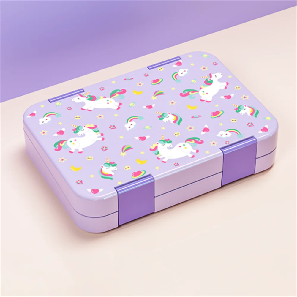 Adorable Pattern Kids Lunch Box Portable Divided Microwave Oven Bento Box Leakproof Food Container For back to school kitchen