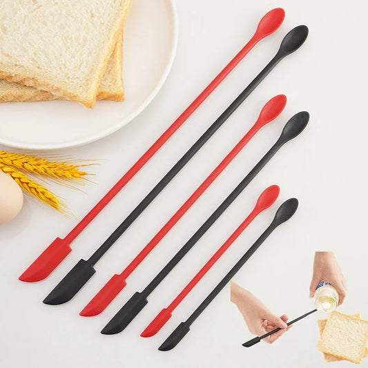 Mini Silicone Spatula Heat Resistant Long Handle Dual-Ended Scraper with Spoon Jam Spatulas Kitchen Gadget Kitchen accessories