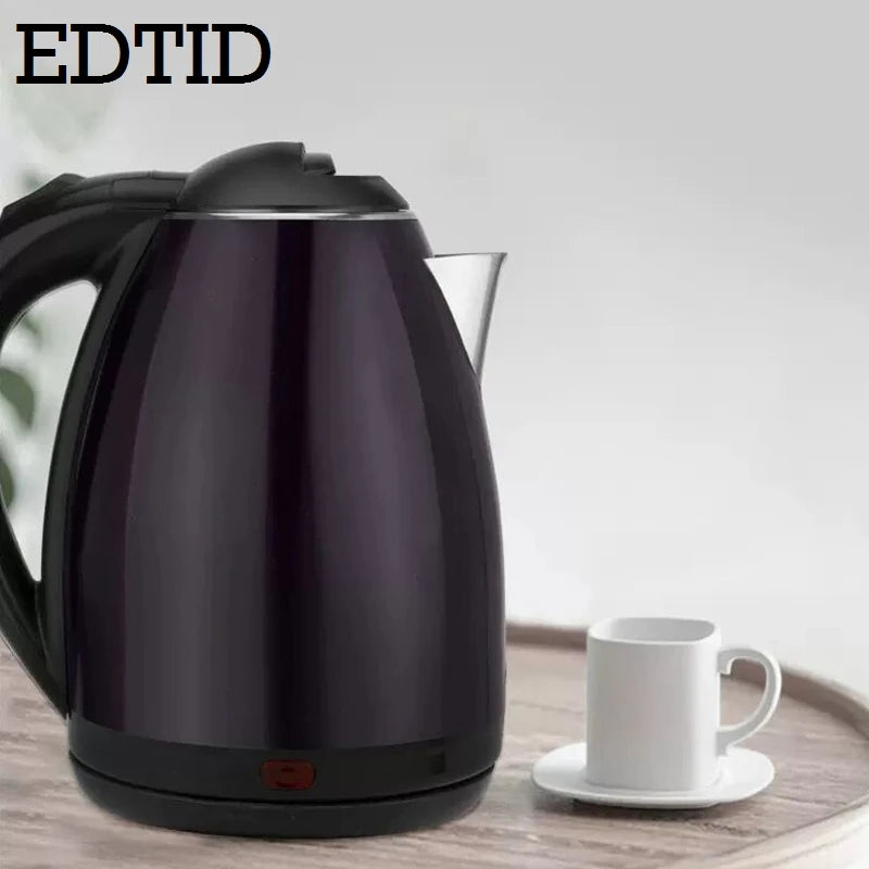 EDTID 2L Stainless Steel Electric Kettle Household Quick Heating Hot Water Boil Kettles Auto Power-off Tea Boiler Teapot EU US