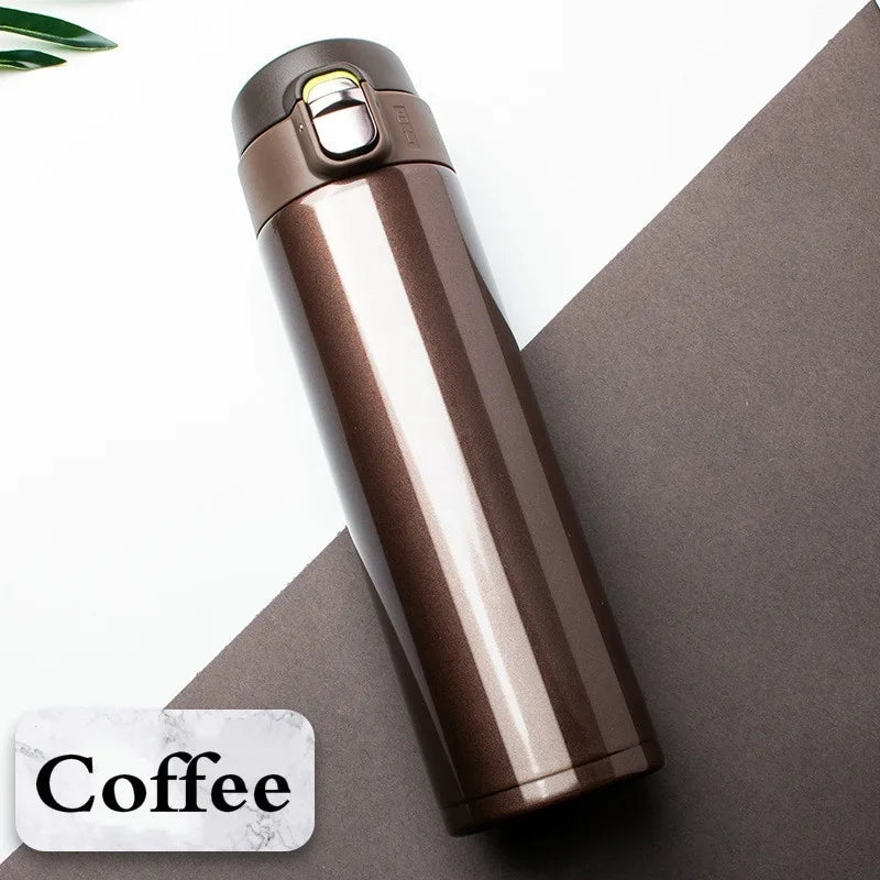 500ML Stainless Steel Bouncing Cover Vacuum Flask Thermos Cup Coffee Tea Milk Thermo Bottle Coffee Mug Water Bottle