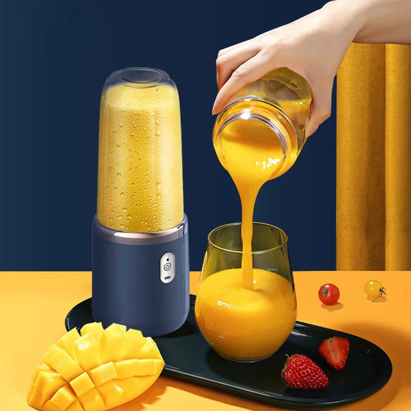 1set-New portable juicer with 2 cups, USB rechargeable mini blender, fresh juicer cup, personal sized smoothie blender