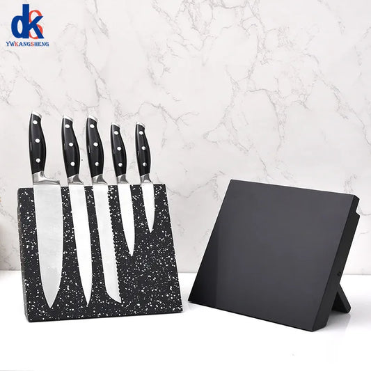 Folding Magnetic Knife Holder Black Snowflake Multifunctional Wood Storage Knives Block Rack Kitchen Supplies