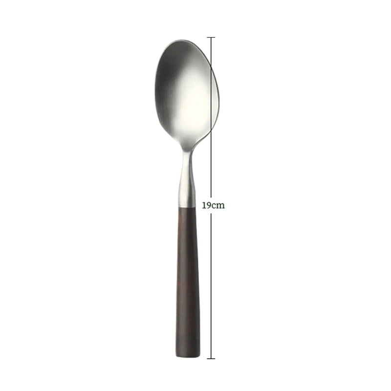 Popular Eco-Friendly Real Wood Handle Stainless Steel Cutlery Elegant Dinnerware Tableware Excellent Performance For Home