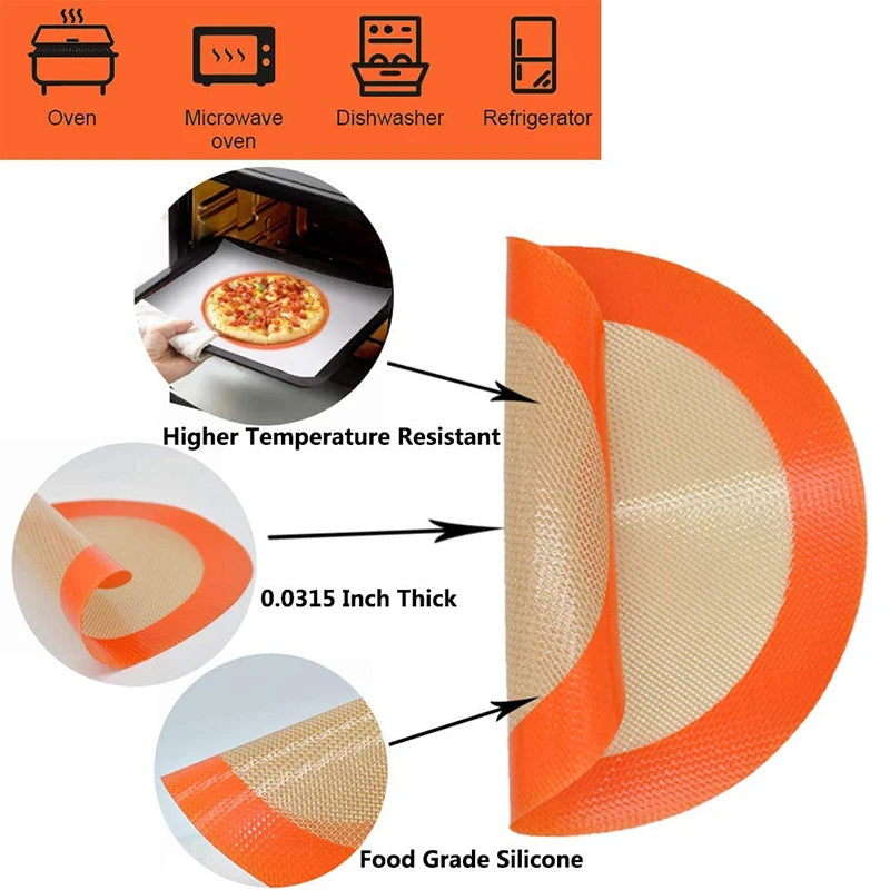 LMETJMA Round Silicone Baking Mats Easy Clean Non-Stick Food Grade Reusable Baking Mats For Oven Macarons Cookies JT27