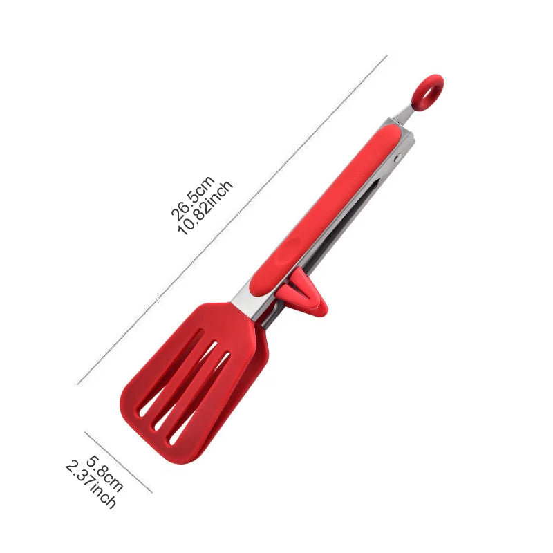 9-inch food tongs Stainless steel tongs Silicone non-stick cooking clips Outdoor  Barbecue salad bread tools Kitchen accessories