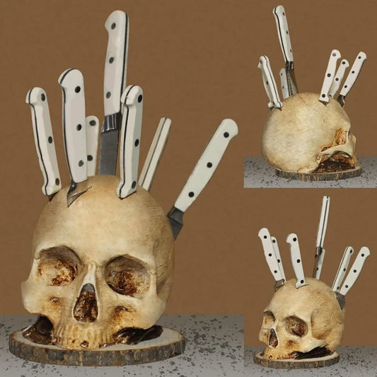 Skull Knife Holder for Kitchen