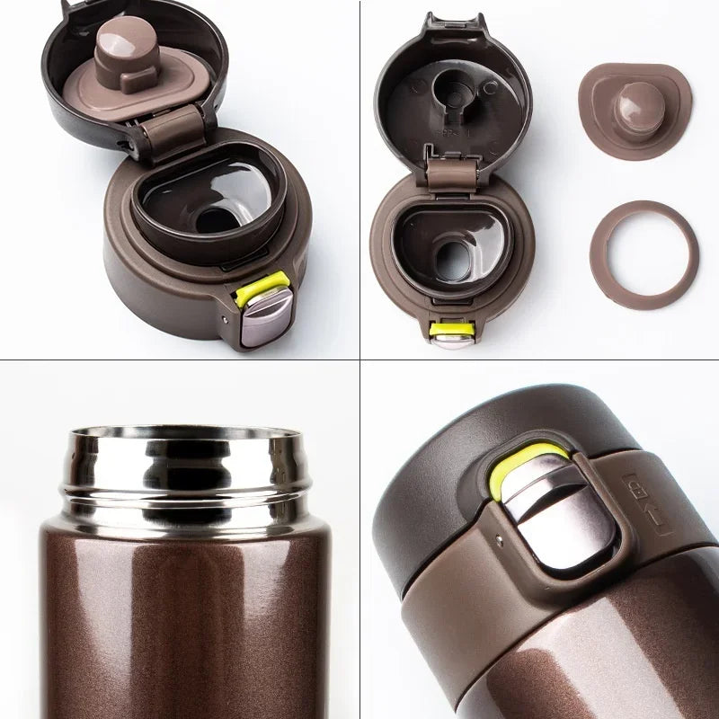 500ML Stainless Steel Bouncing Cover Vacuum Flask Thermos Cup Coffee Tea Milk Thermo Bottle Coffee Mug Water Bottle