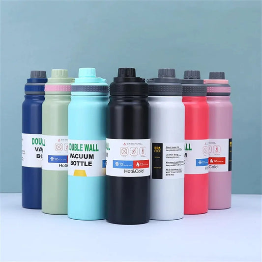 600ML/800ML Outdoor Thermos Portable Kettle Water Bottle with Tea Filter 304 Stainless Steel Thermal Cup Leak-proof Flask Sports