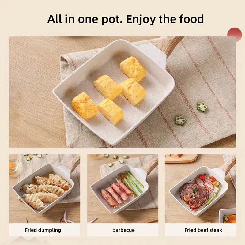 Kitchen Thickened Omelet Pan Non Stick Pan Square Frying Pan Egg Roll Steak Small Frying Pan Breakfast Pan Maker Cookware