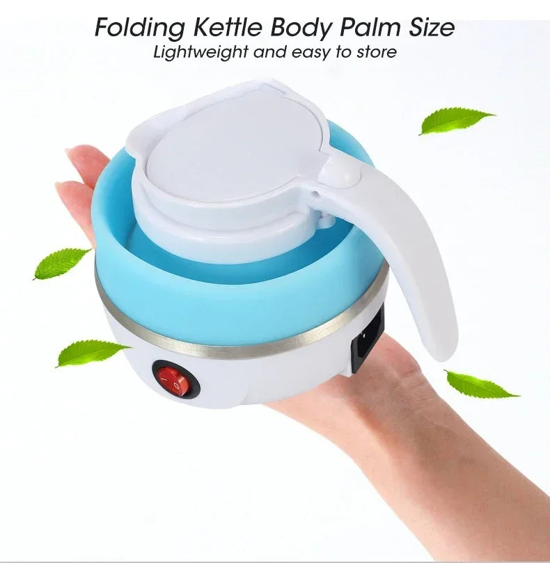 220V 0.6L Mini Folding Kettle Portable Water Heater 600W Silicone Compression Electric Kettle Home Kettle Easy To Travel