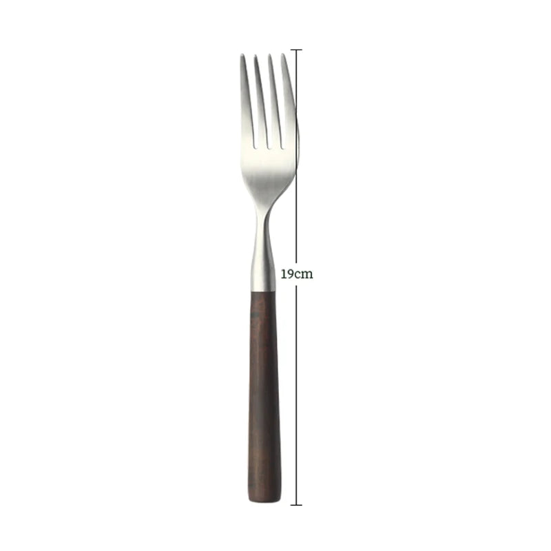 Popular Eco-Friendly Real Wood Handle Stainless Steel Cutlery Elegant Dinnerware Tableware Excellent Performance For Home