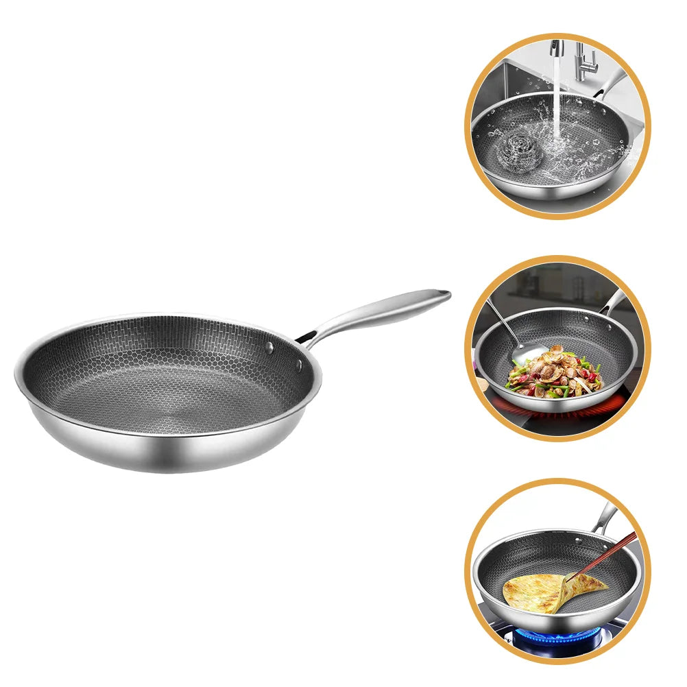 Omelet Pan Nonstick Pot Kitchen Stir Fry Pan Non-stick Pans Honeycomb Stainless Steel Stir-fry Frying