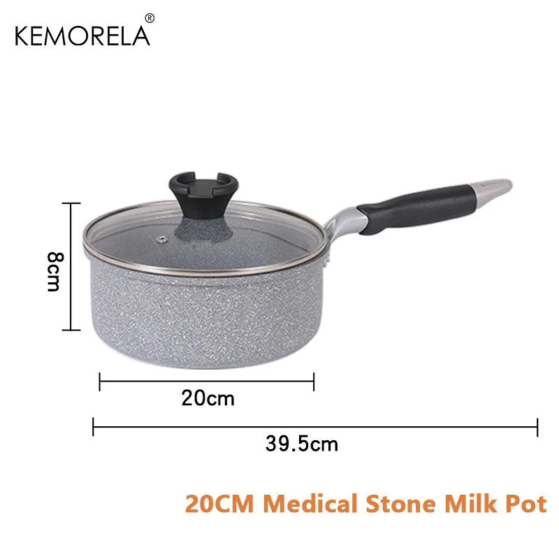 Durable Stone Frying Pan28/26/24/20cm Wok Non-stick Pan Skillet Cauldron Induction Cooker Pans Pancake Egg Gas Stove Home