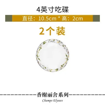 Elegant Bone China Dinnerware Set with Korean Creative Bowl and Plate Spoon for Wedding Gift